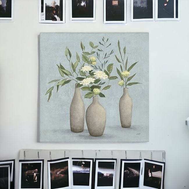 Bohemian Flowers In Ceramic Vases Unframed Print Wall Art - Homeroots - Flyclothing LLC