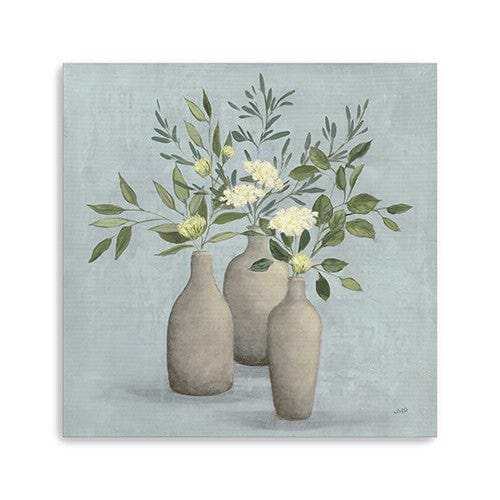 Pretty Bohemian Flowers In Ceramic Vases Unframed Print Wall Art - Homeroots - Flyclothing LLC