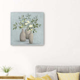 Pretty Bohemian Flowers In Ceramic Vases Unframed Print Wall Art - Homeroots - Flyclothing LLC