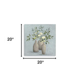 Pretty Bohemian Flowers In Ceramic Vases Unframed Print Wall Art - Homeroots - Flyclothing LLC