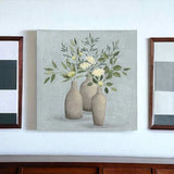 Pretty Bohemian Flowers In Ceramic Vases Unframed Print Wall Art - Homeroots - Flyclothing LLC