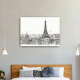 Monochrome Paris Rooftops Sketch Unframed Print Wall Art - Homeroots - Flyclothing LLC