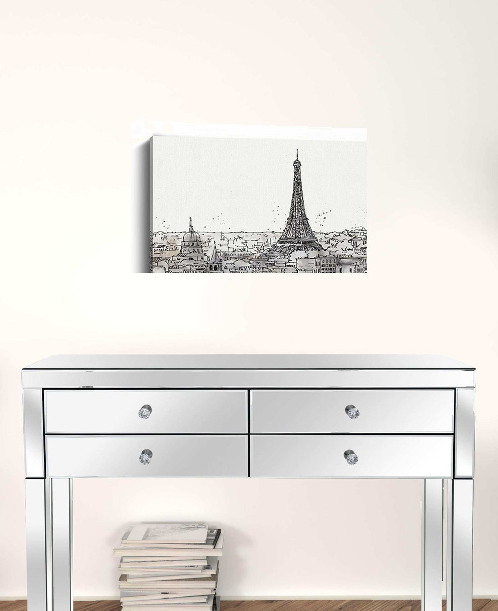 Monochrome Paris Rooftops Sketch Unframed Print Wall Art - Homeroots - Flyclothing LLC