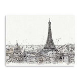 Monochrome Paris Rooftops Sketch Unframed Print Wall Art - Homeroots - Flyclothing LLC