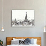 Monochrome Paris Rooftops Sketch Unframed Print Wall Art - Homeroots - Flyclothing LLC