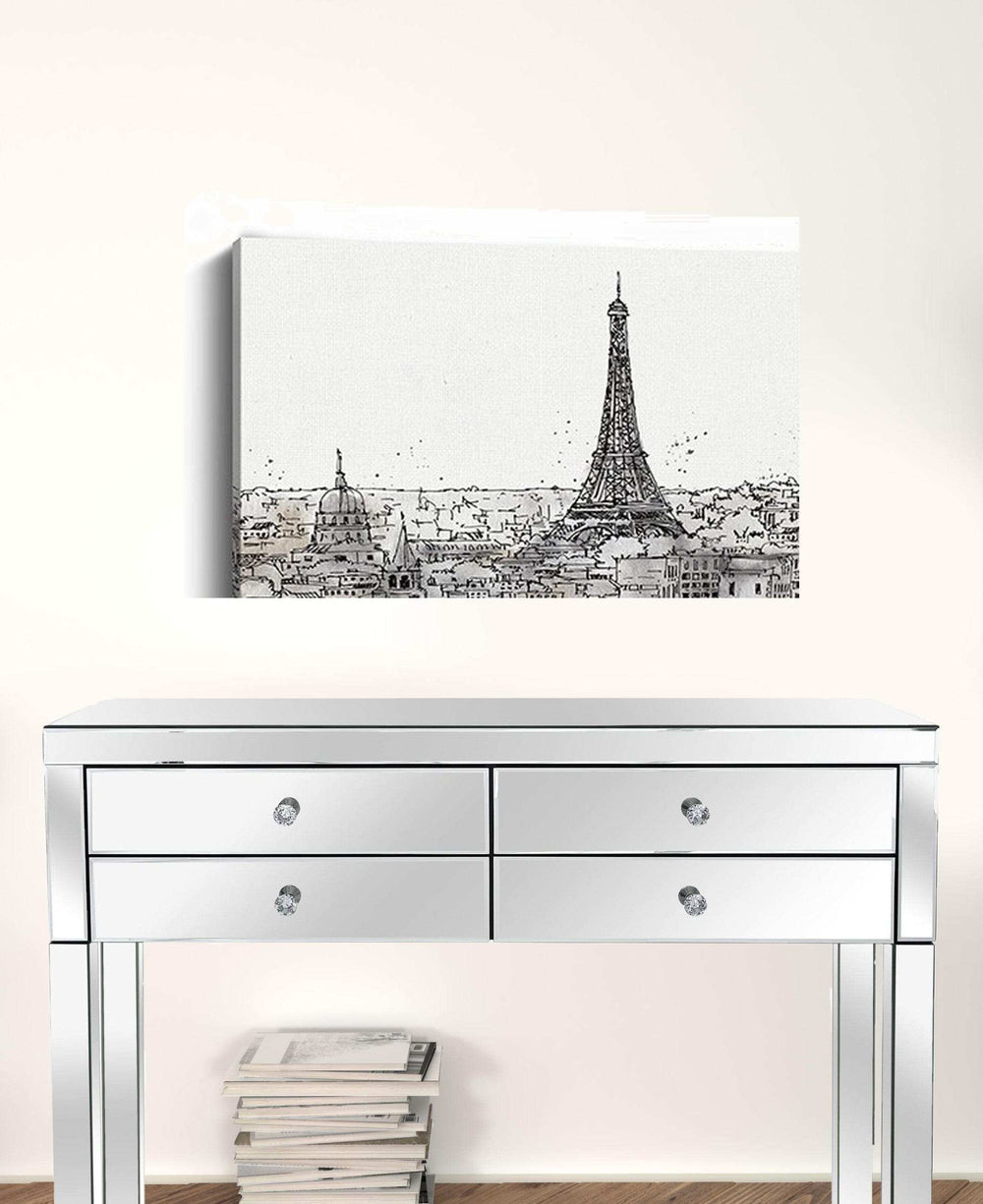 Monochrome Paris Rooftops Sketch Unframed Print Wall Art - Homeroots - Flyclothing LLC