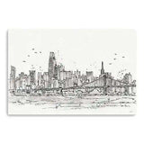 Monochrome City Skyline Sketch Unframed Print Wall Art - Homeroots - Flyclothing LLC