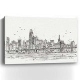 Monochrome City Skyline Sketch Unframed Print Wall Art - Homeroots - Flyclothing LLC