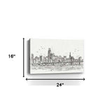 Monochrome City Skyline Sketch Unframed Print Wall Art - Homeroots - Flyclothing LLC