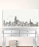 Monochrome City Skyline Sketch Unframed Print Wall Art - Homeroots - Flyclothing LLC