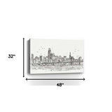Monochrome City Skyline Sketch Unframed Print Wall Art - Homeroots - Flyclothing LLC