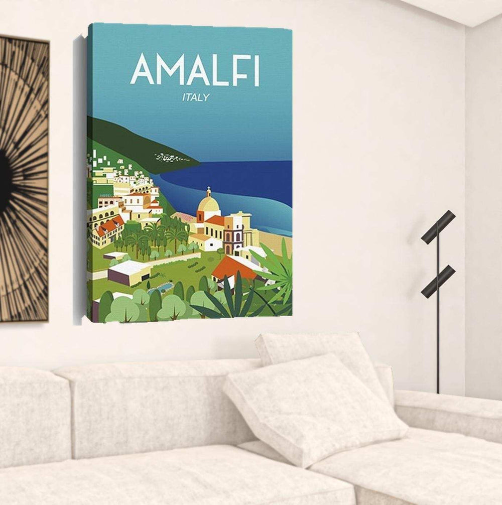 Vibrant Amalfi Coast Unframed Print Wall Art - Homeroots - Flyclothing LLC