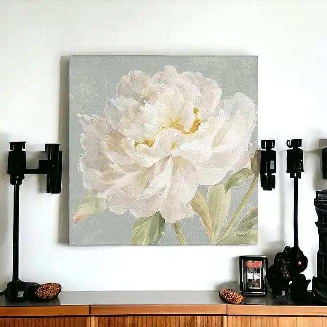 Angelic White Peony Flower Unframed Print Wall Art - Homeroots - Flyclothing LLC
