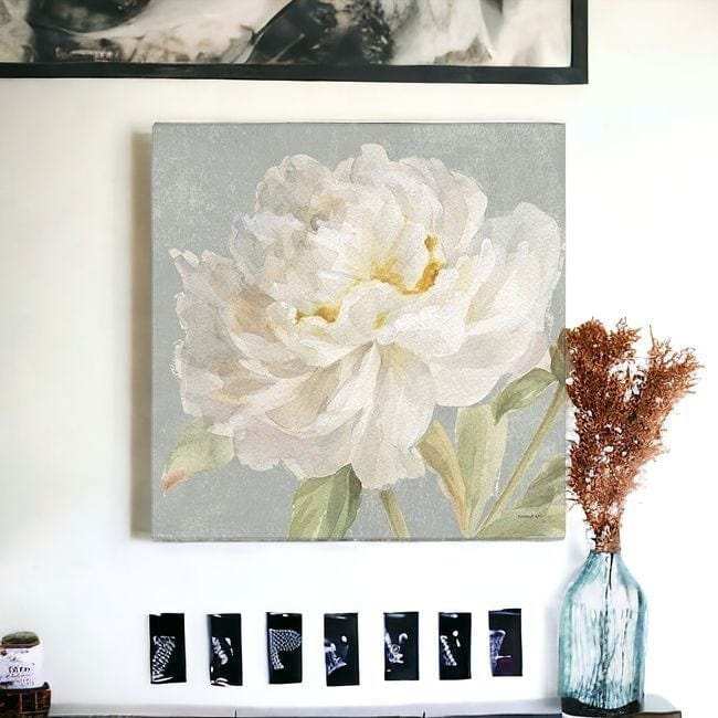 Angelic White Peony Flower Unframed Print Wall Art - Homeroots - Flyclothing LLC