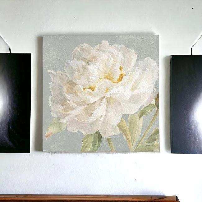 Angelic White Peony Flower Unframed Print Wall Art - Homeroots - Flyclothing LLC