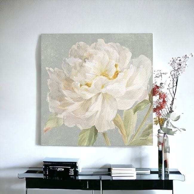 Angelic White Peony Flower Unframed Print Wall Art - Homeroots - Flyclothing LLC