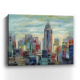 20" x 16" Vibrant NYC Skyline Canvas Wall Art - Homeroots - Flyclothing LLC