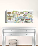 Fun Illustrated London Map Unframed Print Wall Art - Homeroots - Flyclothing LLC