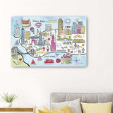 Fun Illustrated Nyc Map Unframed Print Wall Art - Homeroots - Flyclothing LLC