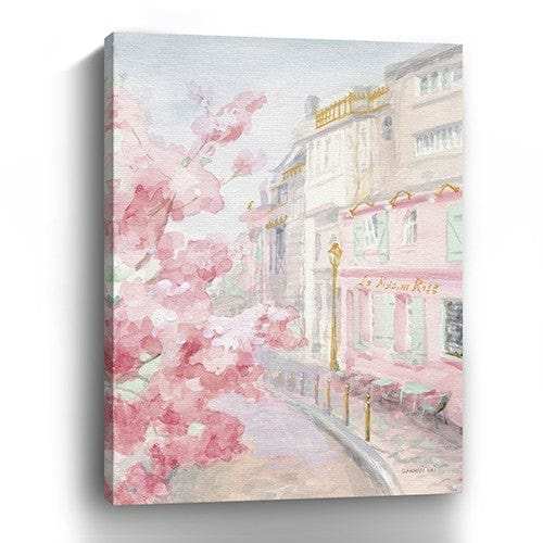 Pretty Pastel Pink Paris Street Unframed Print Wall Art - Homeroots - Flyclothing LLC