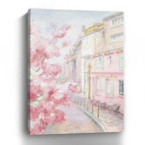 Pretty Pastel Pink Paris Street Unframed Print Wall Art - Homeroots - Flyclothing LLC