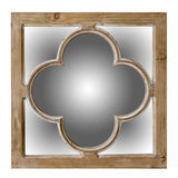 10" Natural Brown With Whitewash Square Wall Mounted Accent Mirror - Homeroots - Flyclothing LLC