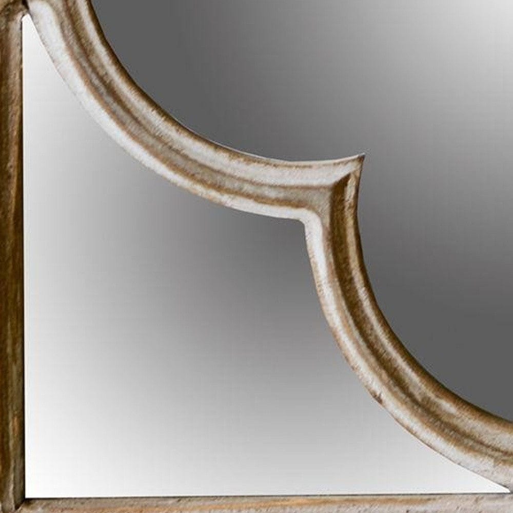 10" Natural Brown With Whitewash Square Wall Mounted Accent Mirror - Homeroots - Flyclothing LLC