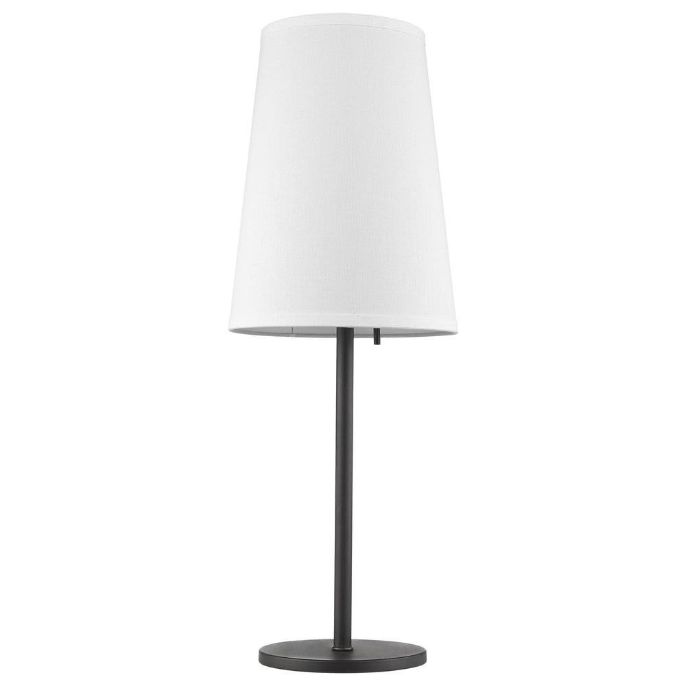 27" Black Metal Table Lamp With White Cone Shade - Homeroots - Flyclothing LLC