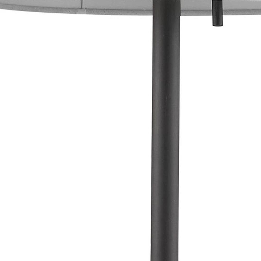 27" Black Metal Table Lamp With White Cone Shade - Homeroots - Flyclothing LLC