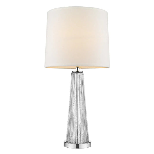 29" Clear Glass Buffet Lamp With Off White Empire Shade - Homeroots