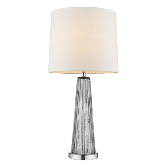 29" Silver Glass Buffet Lamp With Off White Empire Shade - Homeroots