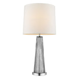 29" Silver Glass Buffet Lamp With Off White Empire Shade - Homeroots