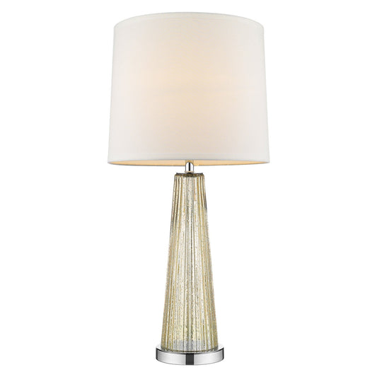 29" Champagne Glass Buffet Lamp With Off White Empire Shade - Homeroots