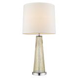 29" Champagne Glass Buffet Lamp With Off White Empire Shade - Homeroots