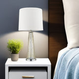 29" Champagne Glass Buffet Lamp With Off White Empire Shade - Homeroots