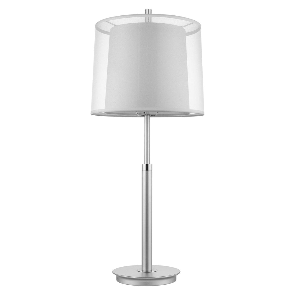 31" Silver Metal Table Lamp With White Empire Shade - Homeroots - Flyclothing LLC
