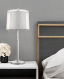 31" Silver Metal Table Lamp With White Empire Shade - Homeroots - Flyclothing LLC