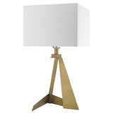 25" Brass Metal Novelty Table Lamp With White Shade - Homeroots - Flyclothing LLC