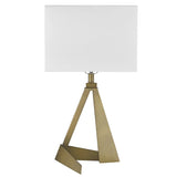 25" Brass Metal Novelty Table Lamp With White Shade - Homeroots - Flyclothing LLC