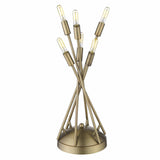 19" Brass Metal Six Light Novelty Table Lamp - Homeroots - Flyclothing LLC
