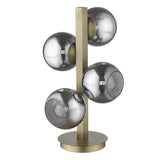 24" Brass Metal Four Light Novelty Table Lamp With Silver Metallic Globe Shades - Homeroots - Flyclothing LLC