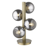 24" Brass Metal Four Light Novelty Table Lamp With Silver Metallic Globe Shades - Homeroots - Flyclothing LLC