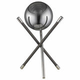 18" Black Metal Tripod Table Lamp With Nickel Globe Shade - Homeroots