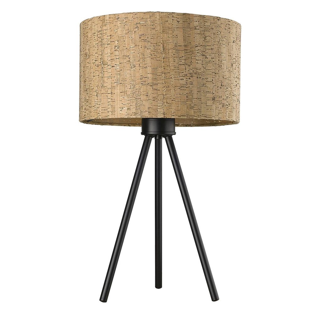 22" Black Metal Tripod Table Lamp With Beige Drum Shade - Homeroots