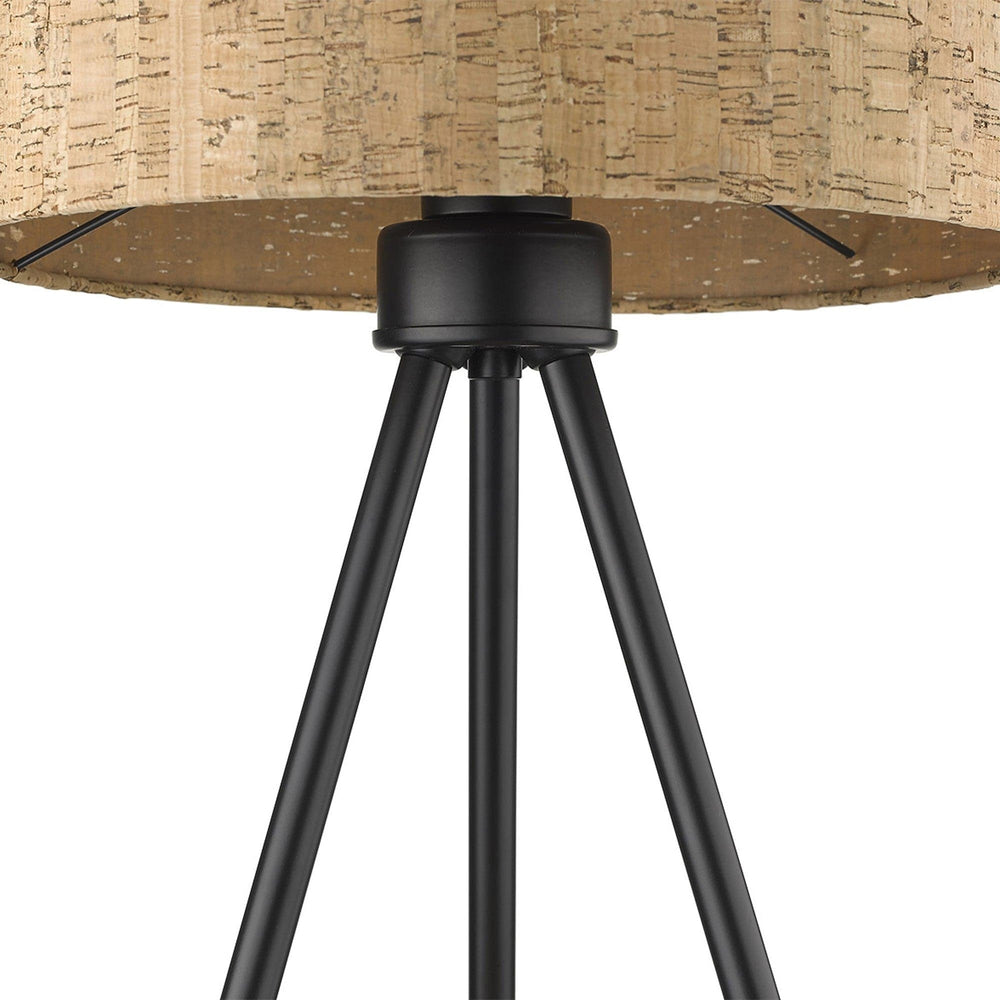 22" Black Metal Tripod Table Lamp With Beige Drum Shade - Homeroots