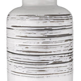 25" Black and White Ceramic Column Lamp With White Drum Shade - Homeroots - Flyclothing LLC