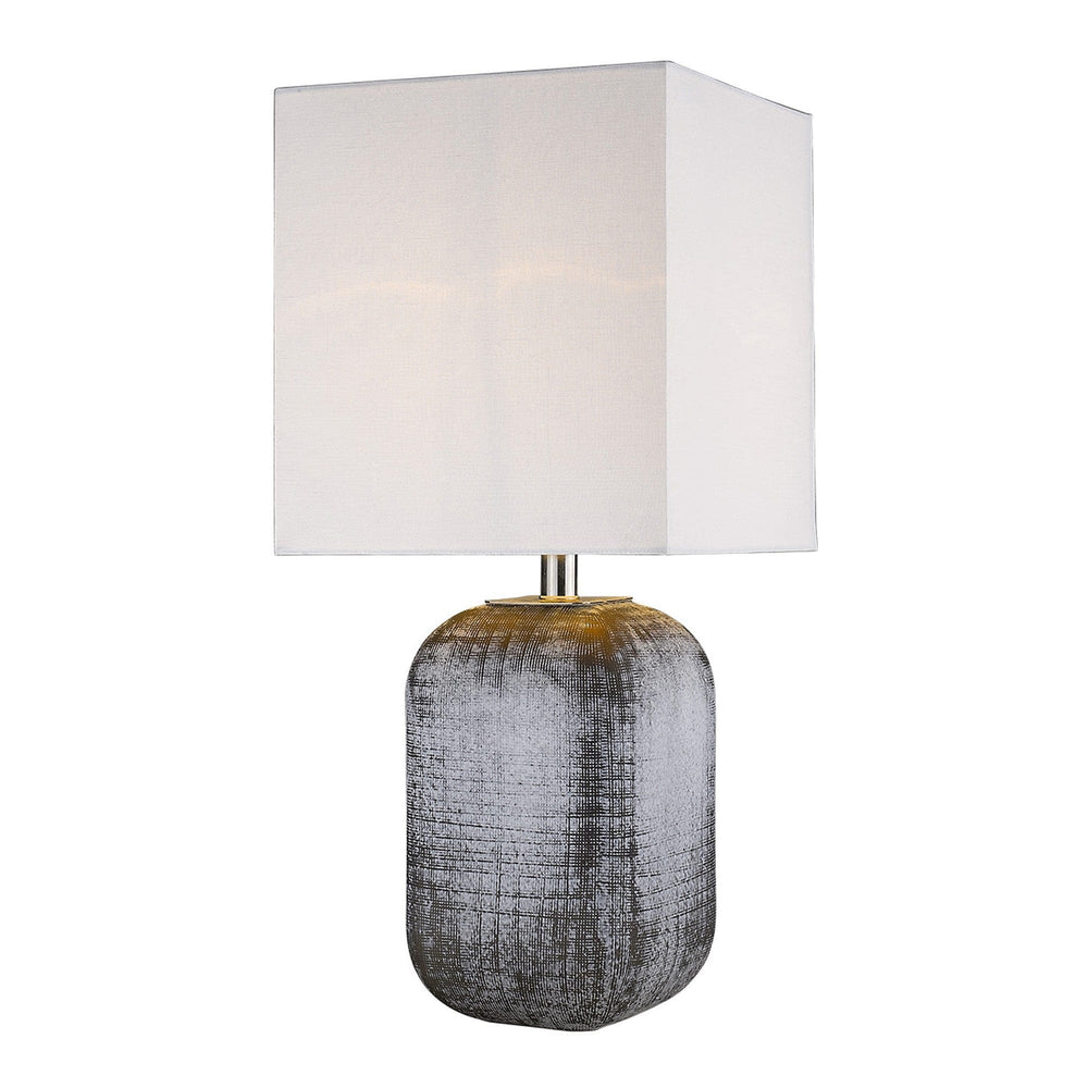25" Blue and Gray Ceramic Table Lamp With White Square Shade - Homeroots - Flyclothing LLC