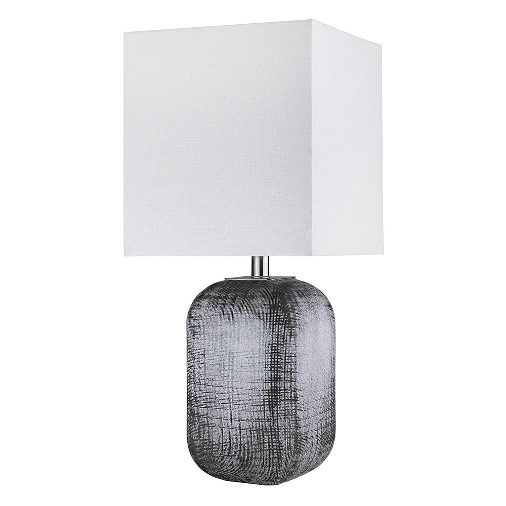 25" Blue and Gray Ceramic Table Lamp With White Square Shade - Homeroots - Flyclothing LLC