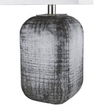 25" Blue and Gray Ceramic Table Lamp With White Square Shade - Homeroots - Flyclothing LLC