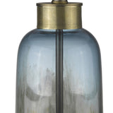 31" Steel Blue Glass Table Lamp With White Empire Shade - Homeroots - Flyclothing LLC